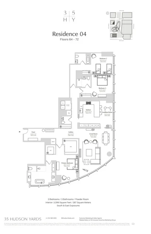 35 Hudson Yards, 7004 | floorplan | View 8