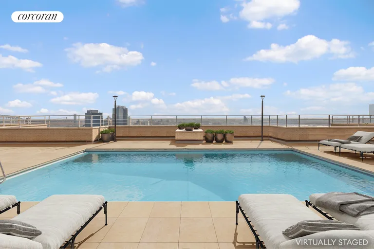 New York City Real Estate | View 180 East End Avenue, 21GH | Rooftop Pool and Sun Deck | View 22