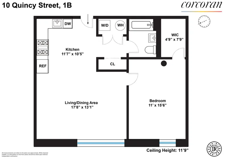 10 Quincy Street, 1B | floorplan | View 10
