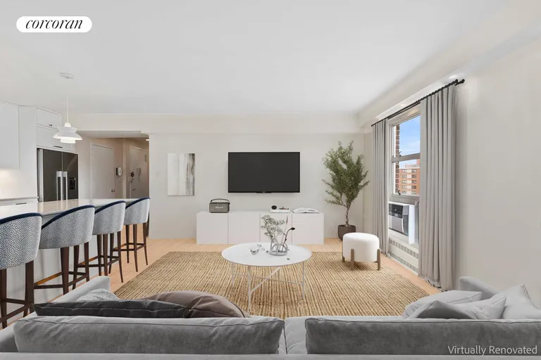 New York City Real Estate | View 70 LaSalle Street, 11F | Virtually Renovated Living Room | View 4
