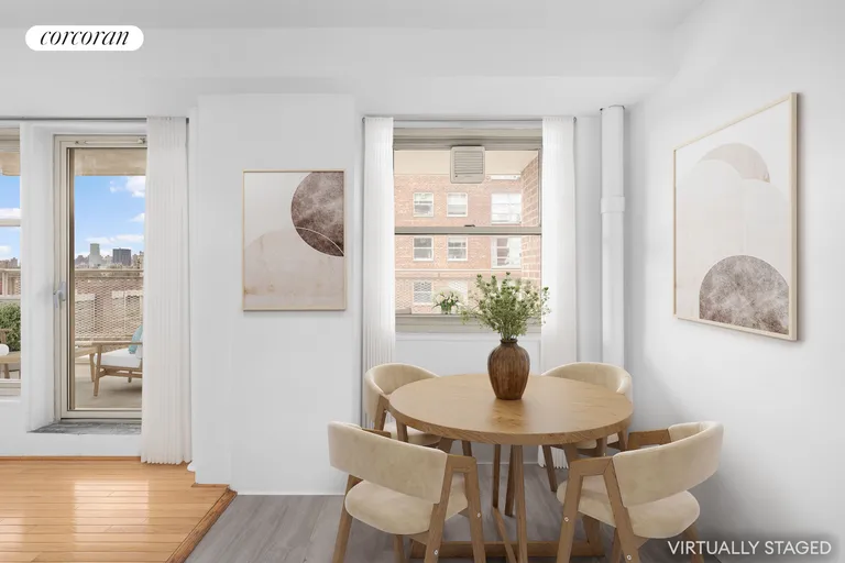New York City Real Estate | View 70 LaSalle Street, 11F | Virtually Staged Eat in Kitchen | View 8