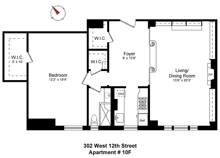 302 West 12th Street, 10F | floorplan | View 12