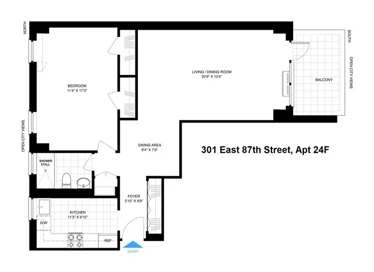 301 East 87th Street, 24F | floorplan | View 8