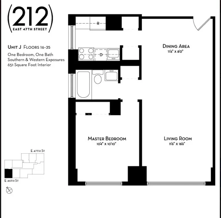 212 East 47th Street, 22J | floorplan | View 6
