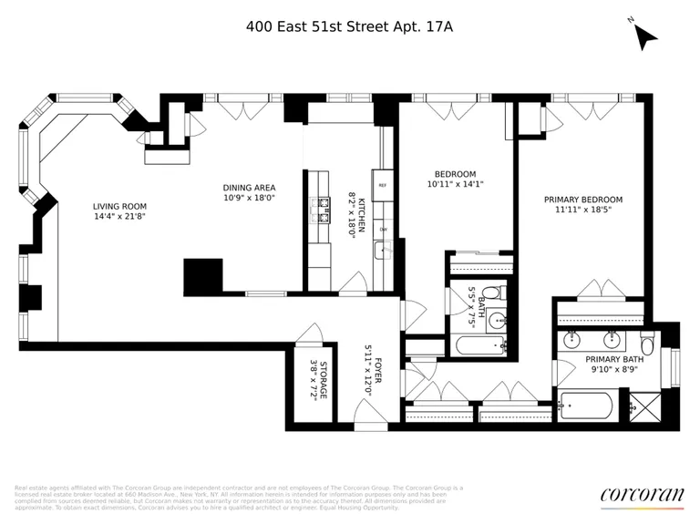 400 East 51st Street, 17A | floorplan | View 11
