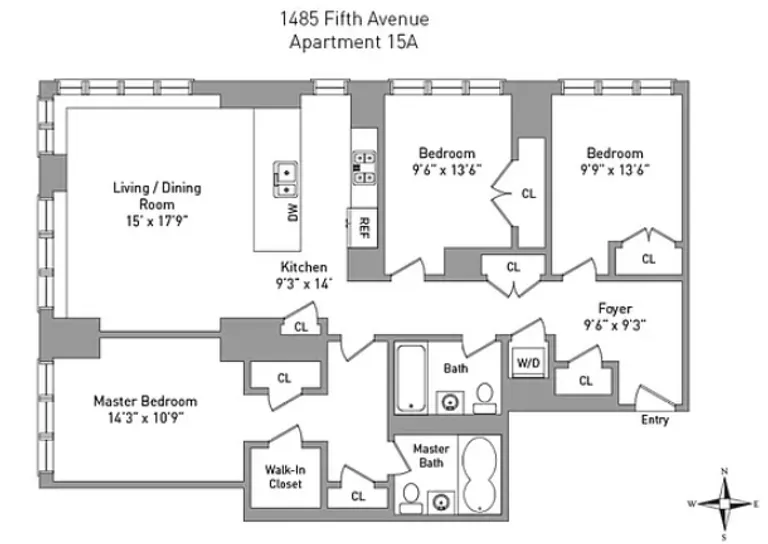 1485 Fifth Avenue, 15A | floorplan | View 12