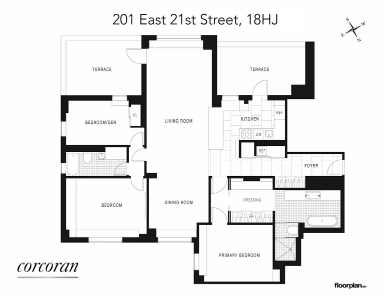 201 East 21st Street, 18HJ | floorplan | View 13