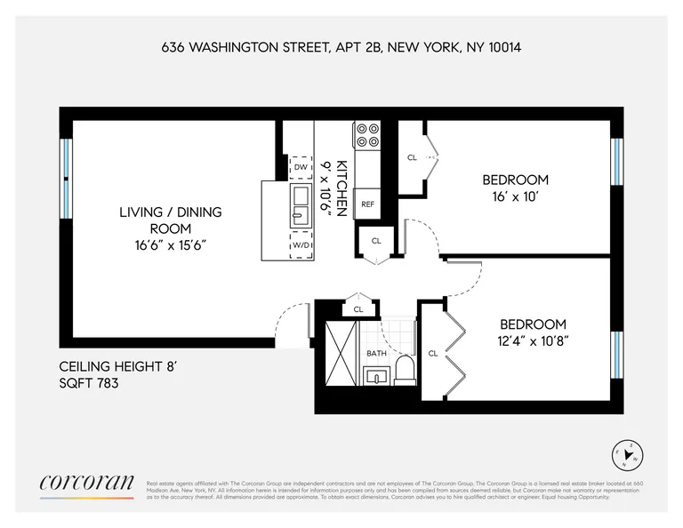 636 Washington Street, 2B | floorplan | View 8