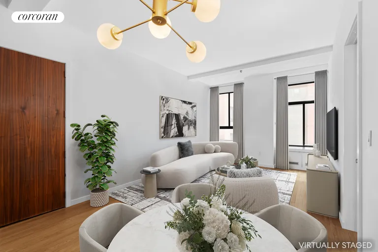 New York City Real Estate | View 303 Mercer Street, A406 | Living Room-Staged | View 2