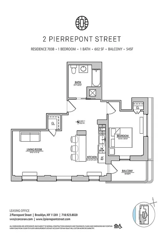 2 Pierrepont Street, 703 | floorplan | View 6