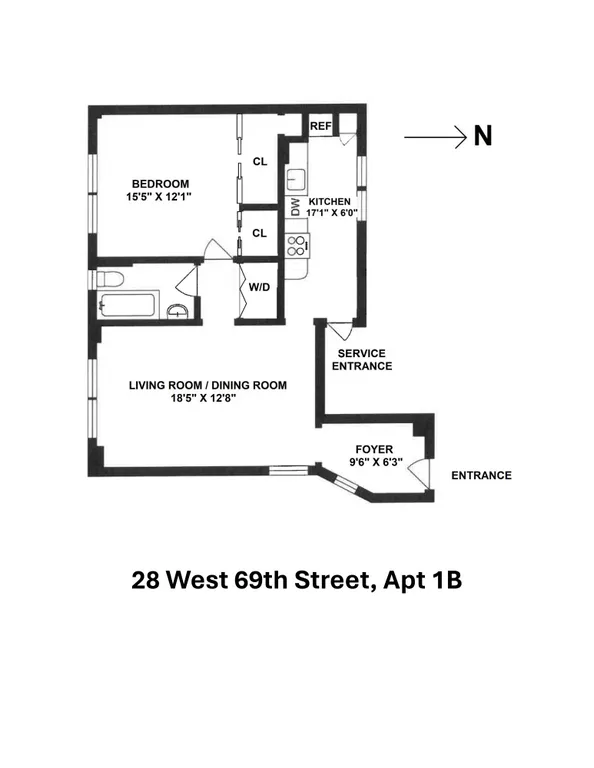 28 West 69th Street, 1B | floorplan | View 8