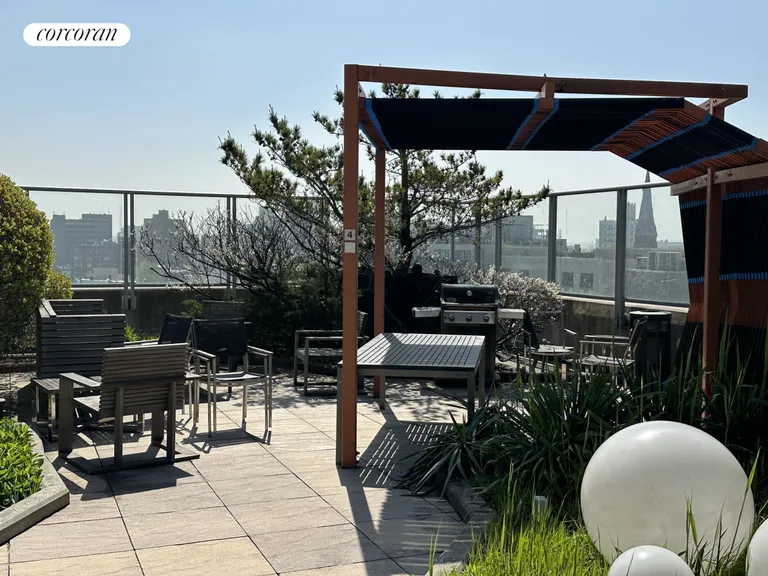 New York City Real Estate | View 46-30 Center Boulevard, 508 | Building Roof Deck with Grills | View 18