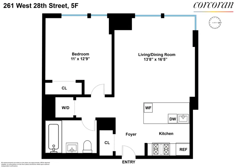 261 West 28th Street, 5F | floorplan | View 8