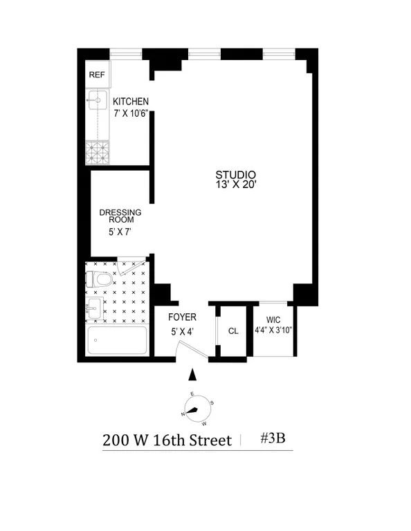 200 West 16th Street, 3B | floorplan | View 4
