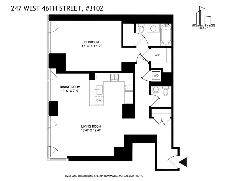247 West 46th Street, 3102 | floorplan | View 8