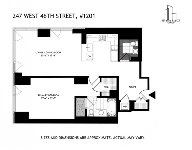247 West 46th Street, 1201 | floorplan | View 9