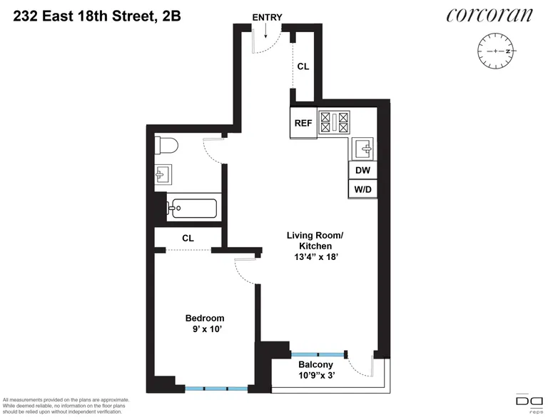 232 East 18th Street, 2B | floorplan | View 7