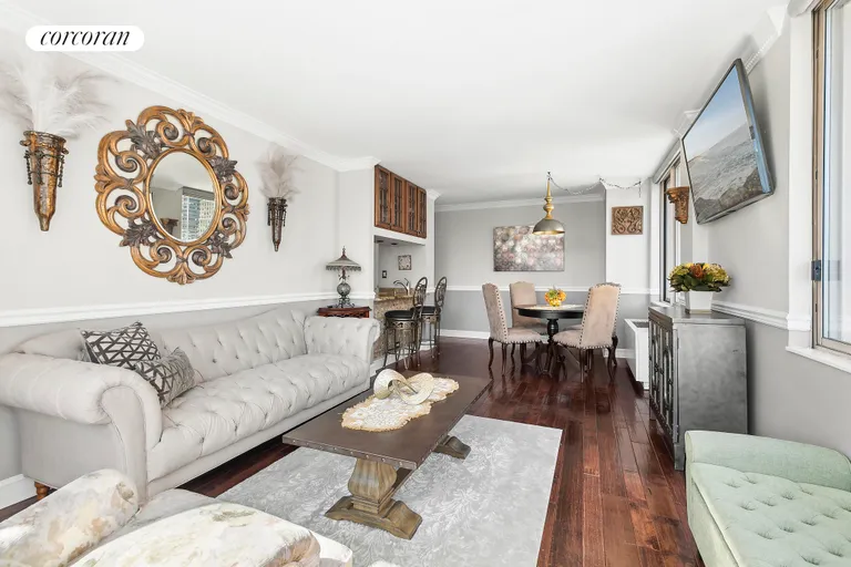 New York City Real Estate | View 350 West 50th Street, 33B | Living Room | View 2