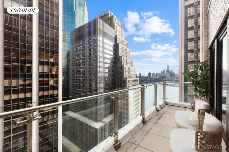 New York City Real Estate | View 101 Wall Street, 23A | Private Terrace | View 2