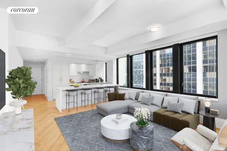 New York City Real Estate | View 101 Wall Street, 23A | Living Room | View 3