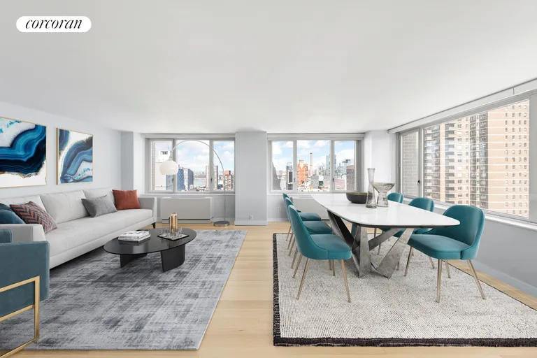New York City Real Estate | View 322 West 57th Street, 33H | 2 Beds, 3 Baths | View 1