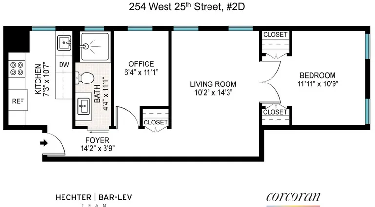 254 West 25th Street, 2D | floorplan | View 7