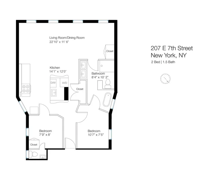 206 East 7th Street, 8 | floorplan | View 6