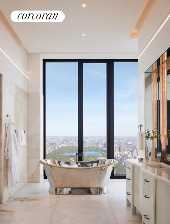 New York City Real Estate | View 111 West 57th Street, PH72 | Primary Bathroom | View 8