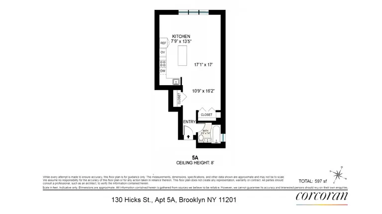 130 Hicks Street, 5A | floorplan | View 5