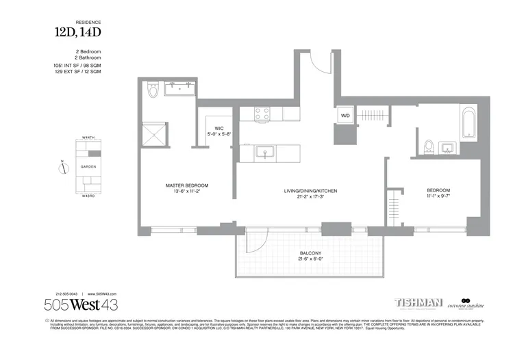 505 West 43rd Street, 12D | floorplan | View 6