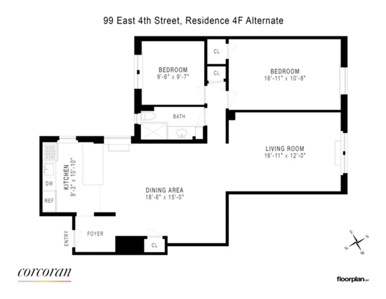 99 East 4th Street, 4F | floorplan | View 10