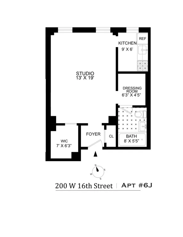 200 West 16th Street, 6J | floorplan | View 11