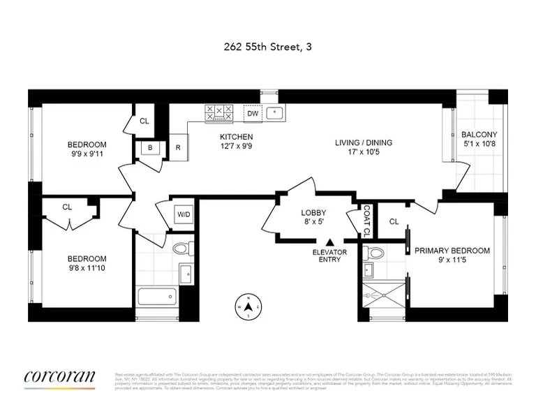 262 55th Street, 3 | floorplan | View 12