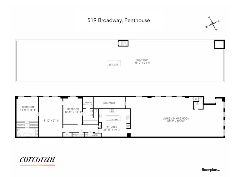 519 Broadway, PENTHOUSE | floorplan | View 23