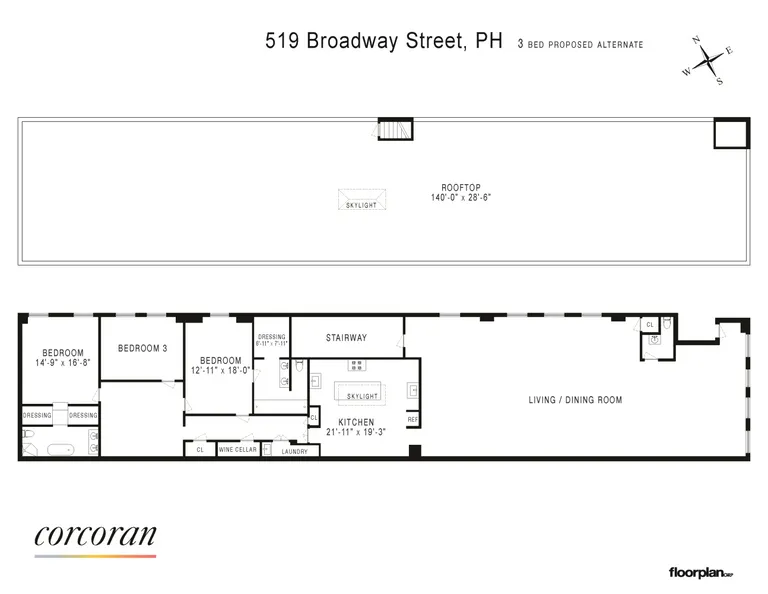 519 Broadway, PENTHOUSE | floorplan | View 24