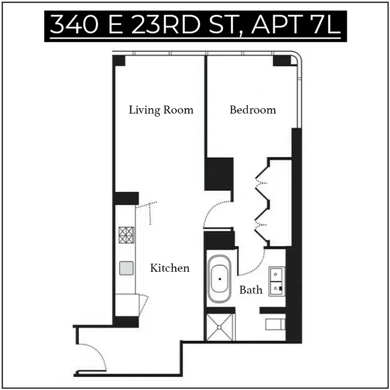 340 East 23rd Street, 7L | floorplan | View 5