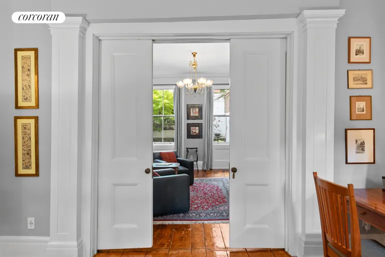 New York City Real Estate | View 49 Willow Place | Pocket Door Detail | View 5