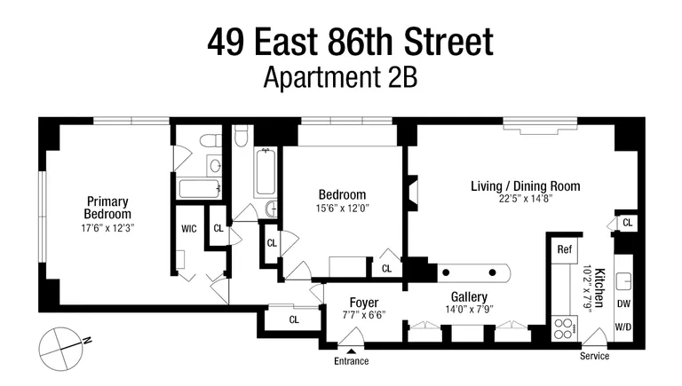 49 East 86th Street, 2B | floorplan | View 10