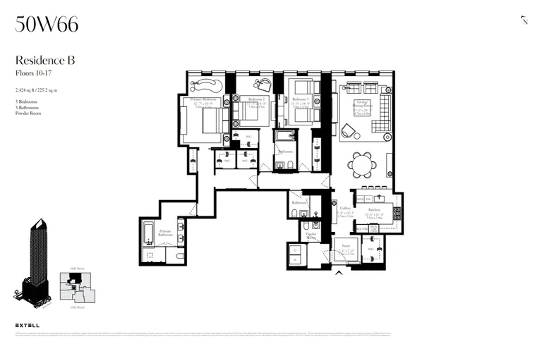 50 West 66th Street, 11B | floorplan | View 3