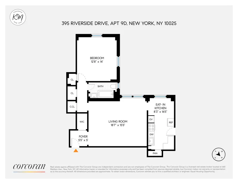 395 Riverside Drive, 9D | floorplan | View 15