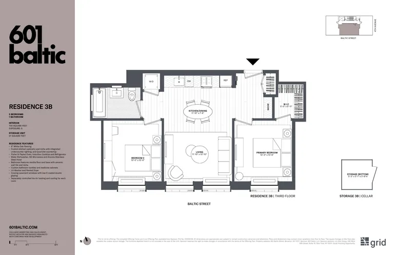 601 Baltic Street, 3B | floorplan | View 9