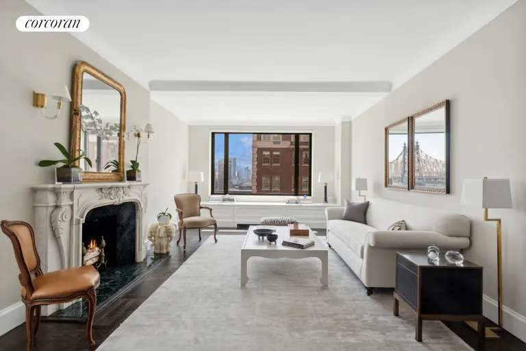 New York City Real Estate | View 2 Sutton Place South, 14C | Oversized Living Room w River Views | View 2