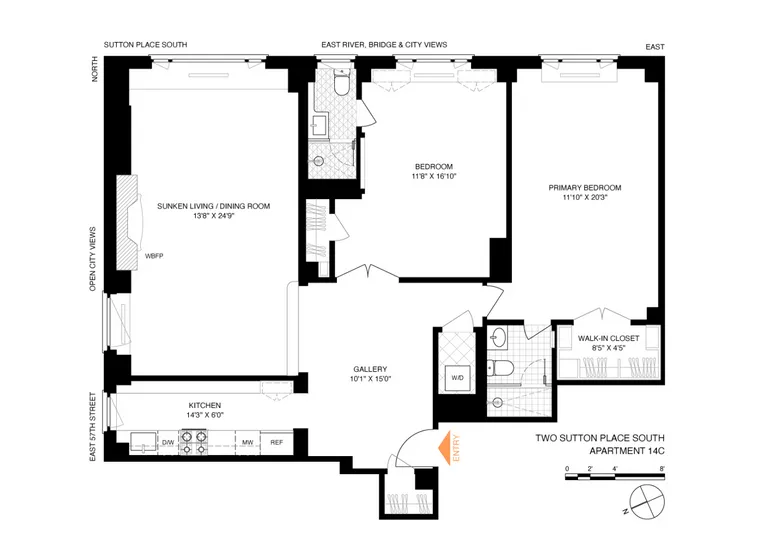 2 Sutton Place South, 14C | floorplan | View 14