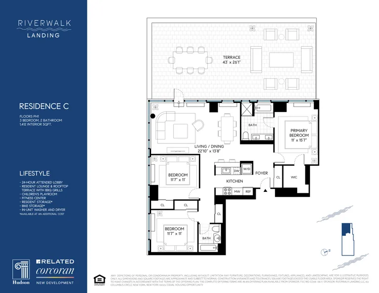 425 Main Street, PH1C | floorplan | View 25