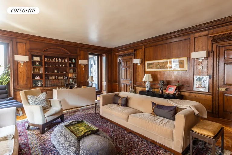 New York City Real Estate | View 480 Park Avenue, 15E | Custom Paneling in LR | View 5