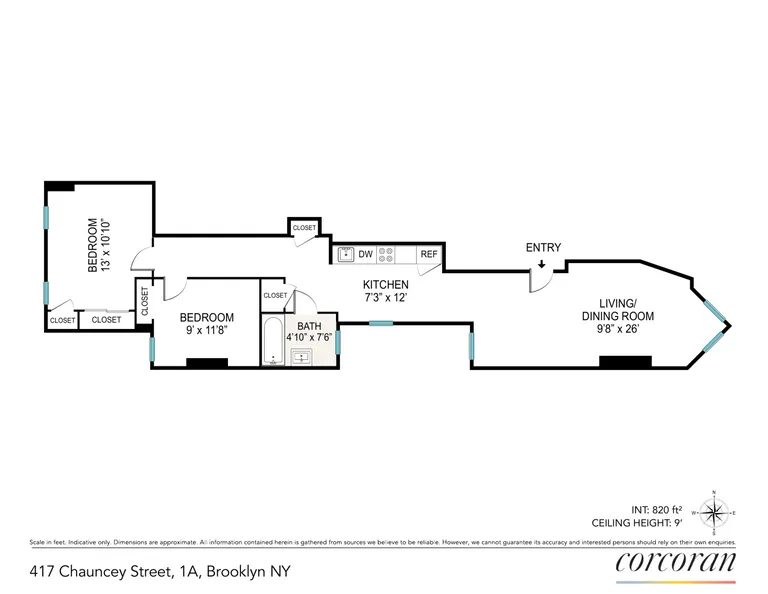 417 Chauncey Street, 1A | floorplan | View 9