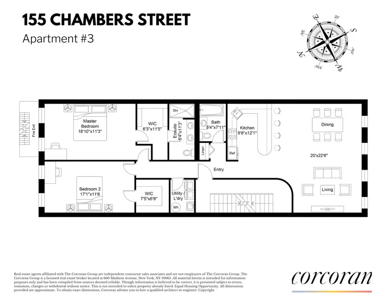 155 Chambers Street, 3 | floorplan | View 9