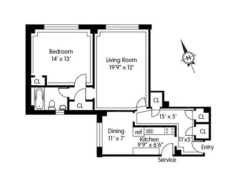 315 West 86th Street, 1D | floorplan | View 7