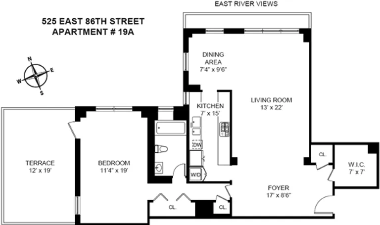525 East 86th Street, 19A | floorplan | View 7