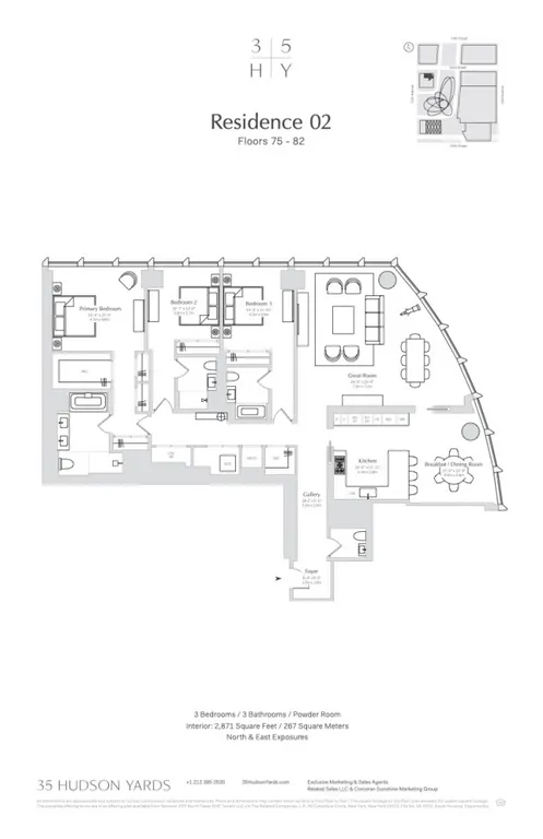 35 Hudson Yards, 7802 | floorplan | View 16